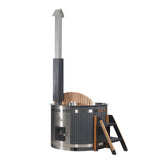 Stainless Steel Hot Tub & Cold Plunge Tub – Wood-Fired Heater – 1-3 People