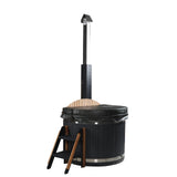 Stainless Steel Hot Tub & Cold Plunge Tub – Wood-Fired Heater – 1-3 People