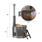 Stainless Steel Hot Tub & Cold Plunge Tub – Wood-Fired Heater – 1-3 People
