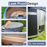 Stainless Steel Hot Tub & Cold Plunge Tub – Wood-Fired Heater – 3-5 People