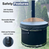 Stainless Steel Hot Tub & Cold Plunge Tub – Wood-Fired Heater – 3-5 People