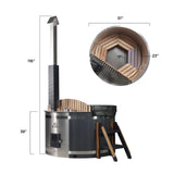 Stainless Steel Hot Tub & Cold Plunge Tub – Wood-Fired Heater – 3-5 People