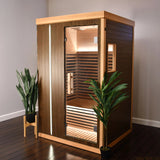 Canadian Hemlock Infrared Sauna – Walnut Finish - 1-2 Person