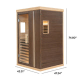 Canadian Hemlock Infrared Sauna – Walnut Finish - 1-2 Person