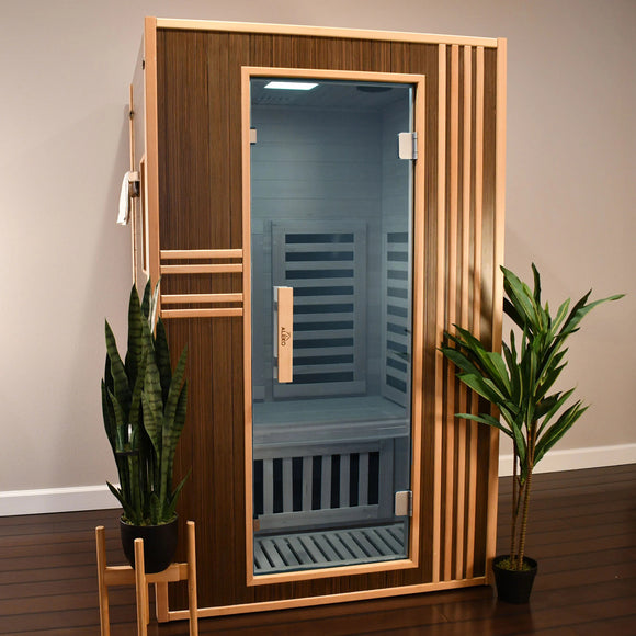 Canadian Hemlock Infrared Sauna – Brown - 1-2 Person