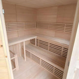 Thermowood Wet Dry Outdoor Sauna with Asphalt Roof - 6 kW UL Certified Heater - 5 Person