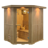 Canadian Hemlock Wet Dry Indoor Sauna - 6 kW UL Certified Heater - 6 Person