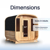 Aleko Arnica Rustic Cedar Square Sauna – 4 Person | SRCE4HULL-AP