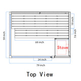 Canadian Hemlock Traditional Indoor Sauna with LED Lights – 4.5 kW UL Certified Heater – 4-6 People