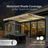 Aleko Moroccan Semi-Cassette Motorized Patio Awning - Desert Sand - 16 x 10 Feet