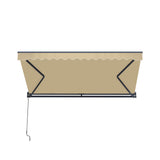 Aleko Moroccan Semi-Cassette Motorized Patio Awning - Desert Sand - 20 x 10 Feet