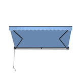 Aleko Moroccan Semi-Cassette Motorized Patio Awning - Sky Blue - 13 x 10 Feet