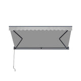 Aleko Moroccan Semi-Cassette Motorized Patio Awning - Silver Gray - 12 x 10 Feet