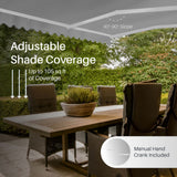 Aleko Caribbean Manual Retractable Patio Awning - Silver Gray - 10 x 8 Feet