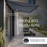 Aleko Italian Series Full Cassette Motorized Patio Awning with App + Remote – Grigio (Gray) - 10 x 8 ft | AF10X8GRIGIO-AP