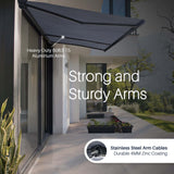 Aleko Italian Series Full Cassette Motorized Patio Awning with App + Remote – Grigio (Gray) - 16 x 10 ft