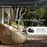 Aleko Moroccan Semi-Cassette Motorized Patio Awning - Charcoal Gray - 20 x 10 Feet