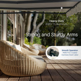 Aleko Moroccan Semi-Cassette Motorized Patio Awning - Ivory Cream - 12 x 10 Feet