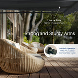 Aleko Moroccan Semi-Cassette Motorized Patio Awning - Onyx Black - 13 x 10 Feet