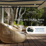 Aleko Moroccan Semi-Cassette Motorized Patio Awning - Desert Sand - 20 x 10 Feet