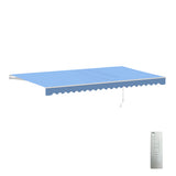 Aleko Caribbean Motorized Patio Awning - Sky Blue - 20 x 10 Feet