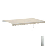 Aleko Caribbean Motorized Patio Awning - Ivory Cream -  20 x 10 Feet