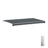 Aleko Caribbean Motorized Patio Awning - Charcoal Gray - 20 x 10 Feet