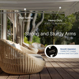 Aleko Caribbean Manual Retractable Patio Awning - Ivory Cream - 10 x 8 Feet