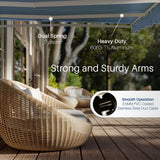 Aleko Caribbean Manual Retractable Patio Awning - Sky Blue - 13 x 10 Feet