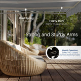 Aleko Caribbean Motorized Patio Awning - Silver Gray -  16 x 10 Feet