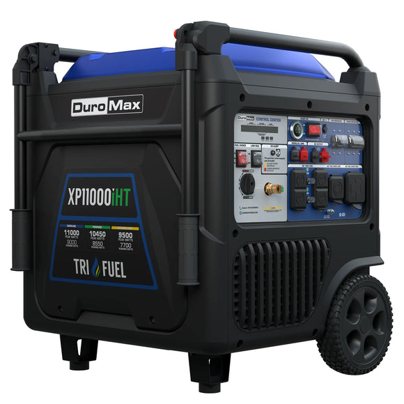 DuroMax 11,000 Watt Portable Tri Fuel Inverter Generator XP11000iHT