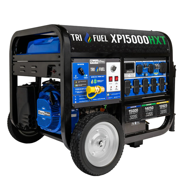 DuroMax 15,000 Watt Electric Start Tri Fuel Portable Generator XP15000HXT