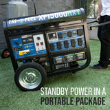 DuroMax 15,000 Watt Electric Start Tri Fuel Portable Generator XP15000HXT