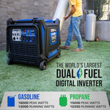 DuroMax 16,000 Watt Portable Dual Fuel Inverter Generator XP16000iH