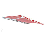 Aleko Caribbean Motorized Patio Awning - Red & White Striped - 20 x 10 Feet