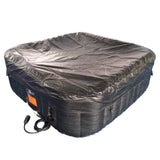 Aleko Square Inflatable Jetted Hot Tub with Cover - 4 Person - 160 Gallon - Black and White | IHT-4P-SQR-BLK-WH-AP