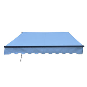 Aleko 10 x 8 ft. Retractable Patio Awning – Black Frame – Sky Blue Fabric