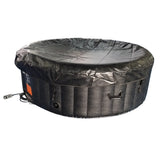 Round Inflatable Jetted Hot Tub with Cover - 6 Person - 265 Gallon - Black and White | IHT-6P-RND-BLK-WH-AP