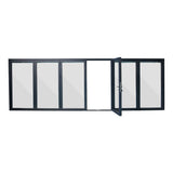 192x96 Bifold Door with Daily Entry Swing Door Open - 3L3R Configuration