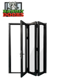 Backyard Bandit 84 x 80 75 Series Aluminum Bifold Door - 3 Panel Left-Folding Glass Patio System