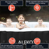 Aleko Square Inflatable Jetted Hot Tub with Cover - 4 Person - 160 Gallon - Black and White | IHT-4P-SQR-BLK-WH-AP