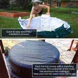 Round Inflatable Jetted Hot Tub with Cover - 6 Person - 265 Gallon - Black and White | IHT-6P-RND-BLK-WH-AP