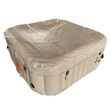 Aleko Square Inflatable Jetted Hot Tub with Cover - 4 Person - 160 Gallon - Brown | IHT-4P-SQR-BRWN-WH-AP