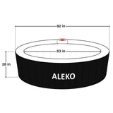 Round Inflatable Jetted Hot Tub with Cover - 6 Person - 265 Gallon - Black and White | IHT-6P-RND-BLK-WH-AP