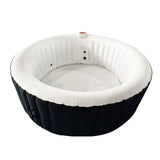 Round Inflatable Jetted Hot Tub with Cover - 6 Person - 265 Gallon - Black and White | IHT-6P-RND-BLK-WH-AP