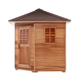 Aleko Canadian Red Cedar Wet Dry Outdoor Sauna with Asphalt Roof - 8 kW UL Certified Heater - 8 Person