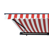 Aleko Moroccan Semi-Cassette Motorized Patio Awning - Red & White Striped - 20 x 10 Feet