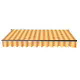 Aleko Caribbean Motorized Patio Awning - Multi-Stripe Yellow - 20 x 10 Feet