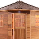 Aleko Canadian Red Cedar Wet Dry Outdoor Sauna with Asphalt Roof - 8 kW UL Certified Heater - 8 Person