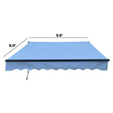 Aleko 10 x 8 ft. Retractable Patio Awning – Black Frame – Sky Blue Fabric